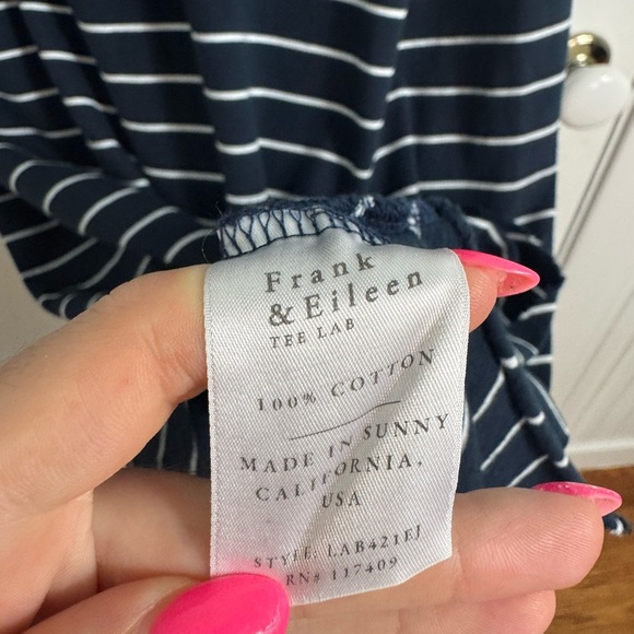 Frank & Eileen Easy Side Slit Tank Dress Blue and White Striped Size XS - Picture 9 of 12